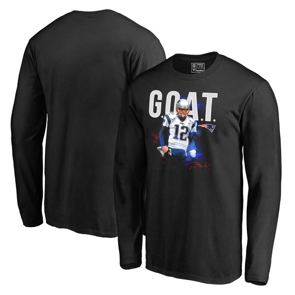 Tom Brady New England Patriots Pro Line by Fanatics Branded GOAT Long Sleeve T-Shirt - Black